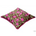 Brown Embroidery Cushion Cover