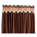 Crush Material Brown Ivory Curtains