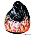 Black Fire Printed Comfortable Branded XXL Sized Bean Bag