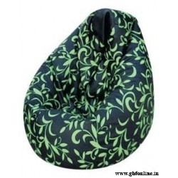 Black-Green Leafs Design Printed Comfortable Branded XXL Sized Bean Bag