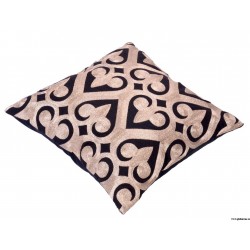 Premium Quality Lurex bronze on Black Spades Cushion Cover