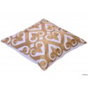 Premium Quality Lurex Golden on White Spades Cushion Cover