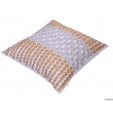 Premium Quality Lurex Gold and Silver abstract circles on white Cushion Cover